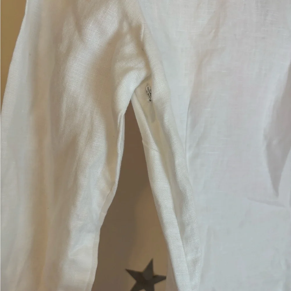 Sail to Sable Pink and White Linen Tunic Dress Long Sleeve - Picture 6 of 6